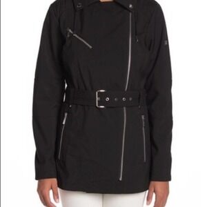MICHAEL Michael Kors Black Short Asymmetrical Coat